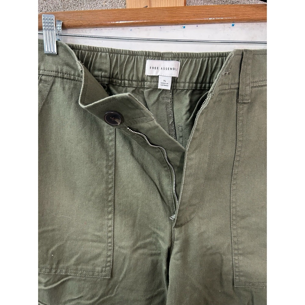 Free Assembly‎ Womens Size 14 Cargo Hiking Pants Active Stretch Olive Green Gorp - Picture 7 of 14